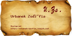 Urbanek Zsófia névjegykártya