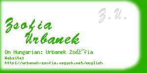 zsofia urbanek business card